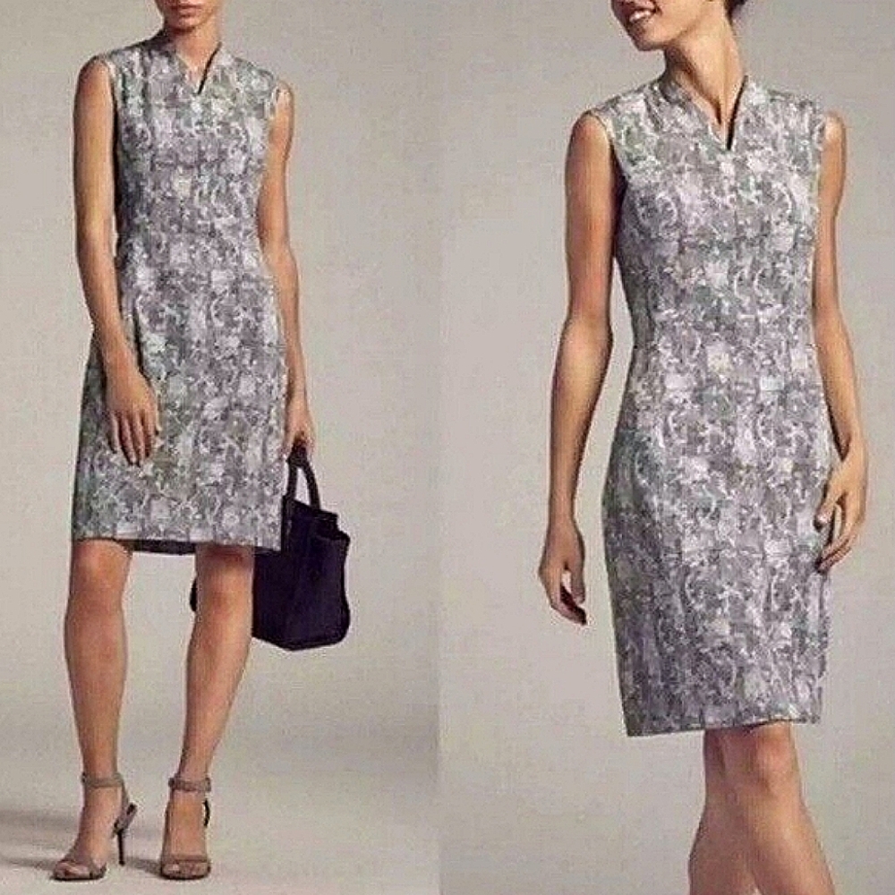 MM.LAFLEUR The Aditi Dress Crackle Print Sheath Dress SIZE: 2